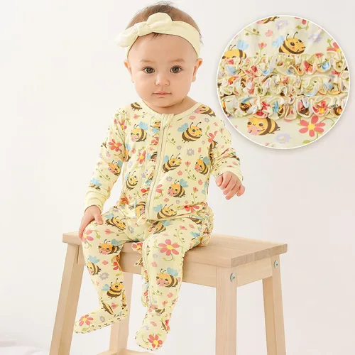 Vista 5 de Footie Ruffled Zippered Viscose from Bamboo One-Piece Baby Clothes 0-36 Months