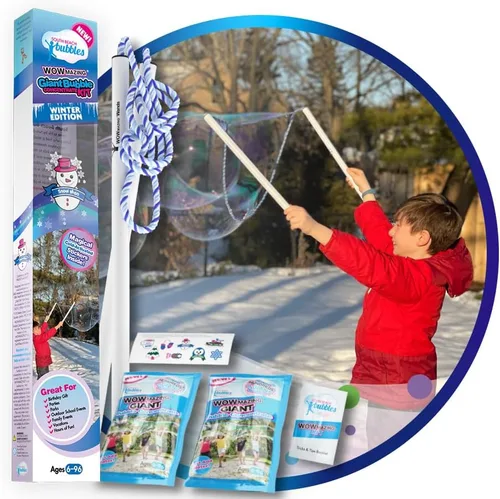Vista 8 de WOWmazing Kit Grab-N-Go: Incluye varita, concentrado de burbujas gigante, cubo y folleto de consejos y trucos Juguete al aire libre para niños