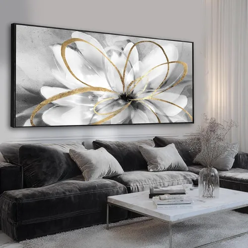 Vista 12 de SOUGUAN Cuadros de Arte en Blanco y Negro Abstractos Colgantes de Pared Decoración Obra de Arte Moderna 20"X40" Decoraciones de Pared