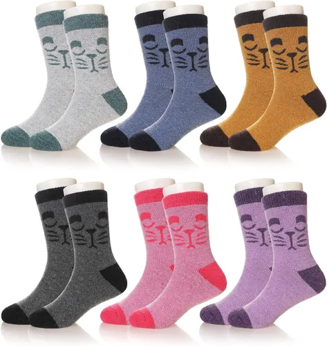 Vista 97 de Eocom 6 pares de calcetines de invierno cálidos de lana para niños y niñas