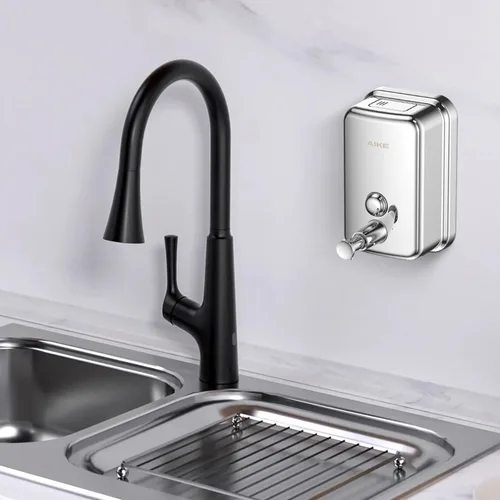 Vista 8 de AIKE Dispensador de jabón con bomba de montaje en pared de 17 oz acabado