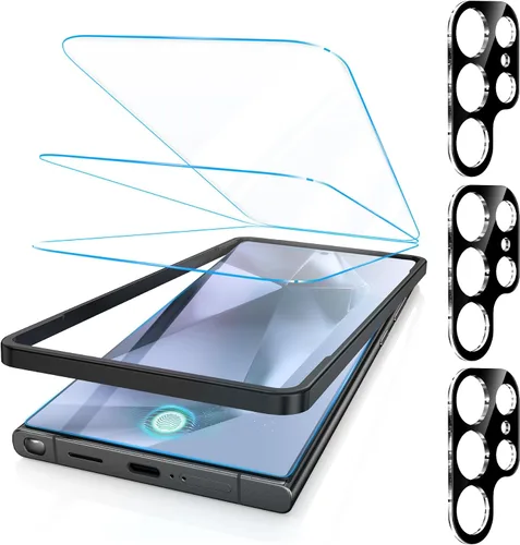 Vista 19 de Fotbor [Paquete de 3 + 3 protectores de pantalla para iPhone Air, antiluz azul, [protección ocular] 9H+ vidrio templado con protector de lente