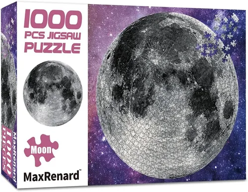 Vista 2 de MaxRenard Juego de 1000 piezas rompecabezas redondo rompecabezas juguete fiesta animal Difficult Circular Planet Puzzle Home Wall Decoration
