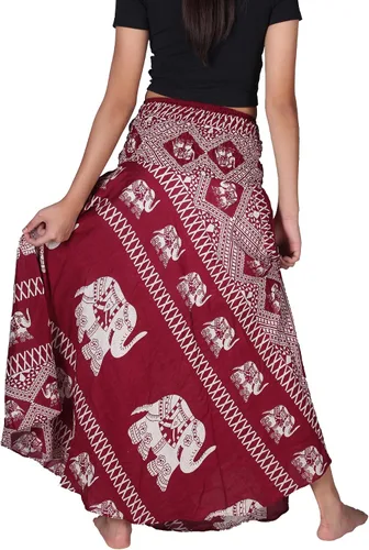 Vista 4 de Faldas largas para mujer, falda bohemia con estampado floral
