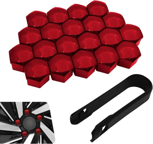Vista 8 de 20 cubiertas para tuercas de neumáticos, tapas hexagonales de 0.67 pulgadas con herramienta de extracción, tapas de tuercas centrales de rueda a