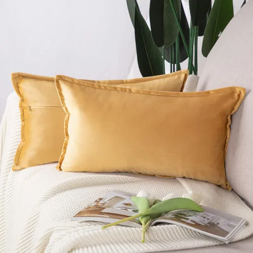 Vista 15 de MADIZZ Juego de 2 fundas de almohada decorativas de terciopelo súper suave con borlas, estilo de lujo, funda de almohada para sofá y dormitorio
