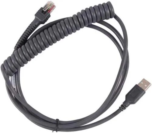 Vista 4 de PARTSHE Paquete de 2 cables USB LS2208 para Motorola Symbol LS2208AP LS1203 LS4208 LS4278, cable USB en espiral de 9 pies tipo A a RJ48