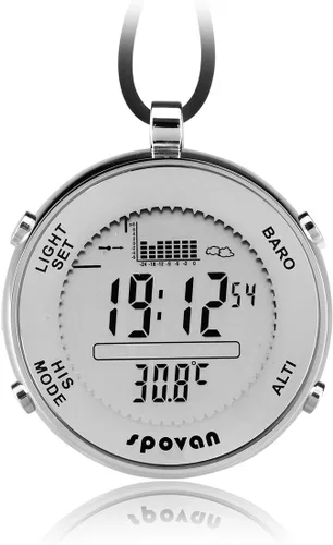 Vista 3 de JUSHENG Spovan SPV600 - Reloj de bolsillo unisex para pesca digital, resistente al agua, para escalar, correr, pescar, competir y otros deportes
