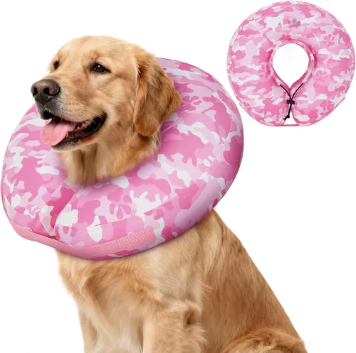 Vista 18 de IEUUMLER Collar inflable de recuperación para perro, collar electrónico protector para el cuello, collar suave ajustable para perros y gatos después