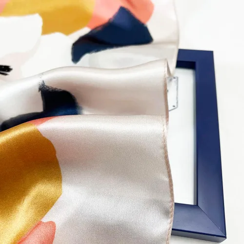 Vista 2 de FONYVE Bufanda 100% seda de morera para el cabello, bufanda cuadrada de 27 pulgadas para mujer, bufanda ligera para el cuello con embalaje de regalo