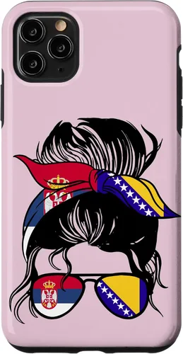 Vista 11 de Funda para iPhone 14, mitad bosnia, mitad serbia, raíces bosnias y serbias