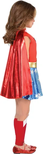 Vista 6 de Costumes USA Wonder Woman Costume for Girls Includes a Dress a Headband Leg Warmers a Cape and More