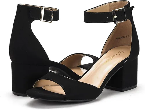 Vista 2 de DREAM PAIRS - Sandalias de tacón grueso y bajo para mujer