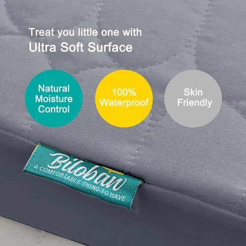 Vista 2 de Protector de colchón impermeable para cuna, funda de colchón para cuna para bebé, lavable a máquina y apto para secadora, protector de colchón