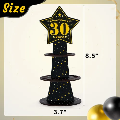 Vista 2 de Xylolfsty Cheers and Beers to 30 Years Money Holder 30th Birthday Cash Cake Gifts Black Gold 30th Birthday Money Gifts Idea para amigos, mamá, papá