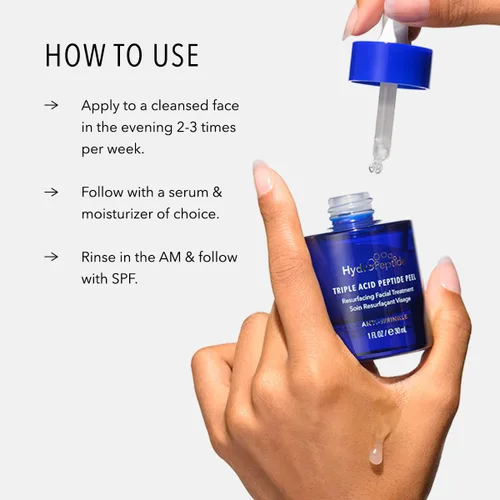 Vista 4 de HydroPeptide Triple Acid Peptide Peel, tratamiento de rejuvenecimiento en casa, 1 oz Resurfaces & Renews, Smooths Fine Lines, Refines Tone &