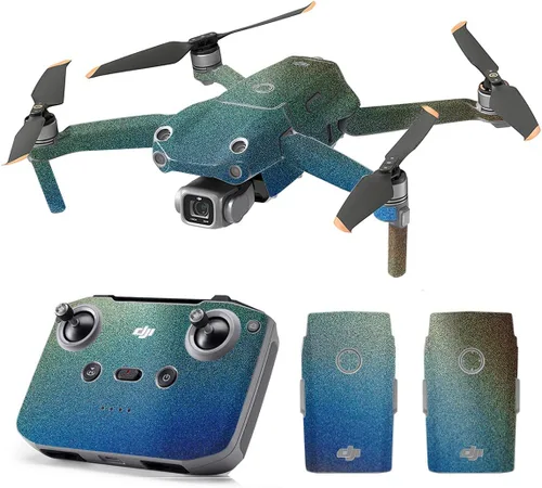 Vista 32 de SopiGuard Skin for DJI Mavic Air 2s Juego completo de calcomanías de vinilo de precisión + controlador + 3 fundas de batería (3M negro carbón)
