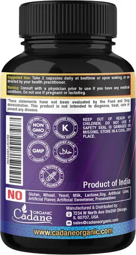Vista 3 de Organic Cadane Suplementos de quercetina - 60 cápsulas de superalimentos