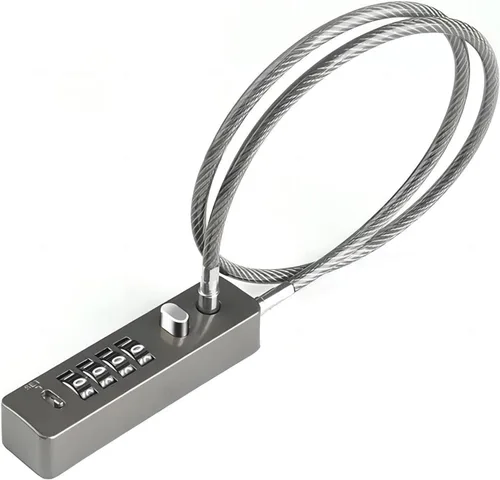 Vista 12 de Cerradura de combinación de cables intercambiables 3, 904EC-Negro 4-Digit Resettable Code Security for Travel, Outdoor Fence Gate, Ski, Scooter