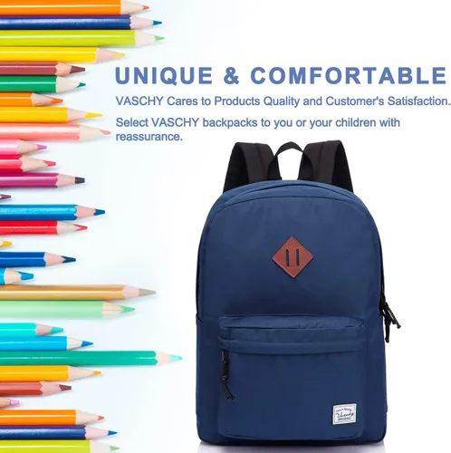 Vista 7 de Mochila ligera Vaschy, de 5.28 galones, impermeable, plegable para deportes como senderismo, Azul, M