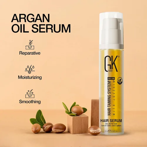 Vista 2 de GK HAIR Aceite de tamaño de viaje – Aceite de argán para el control del encrespamiento hasta 72 horas – Añade brillo y suaviza las puntas abiertas