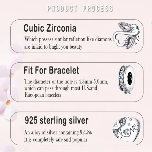 Vista 4 de LNQOBU Abalorios de plata de ley 925 para pulseras de cuentas para mujeres y niñas (con una cuenta espaciadora)