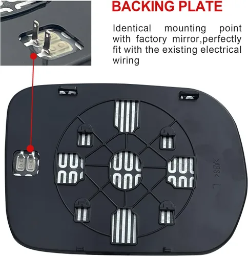 Vista 3 de Espejo lateral del conductor de repuesto para Honda Pilot 2003 2004 2005 2006 2007 2008, accesorios de vidrio con placa trasera trasera izquierda