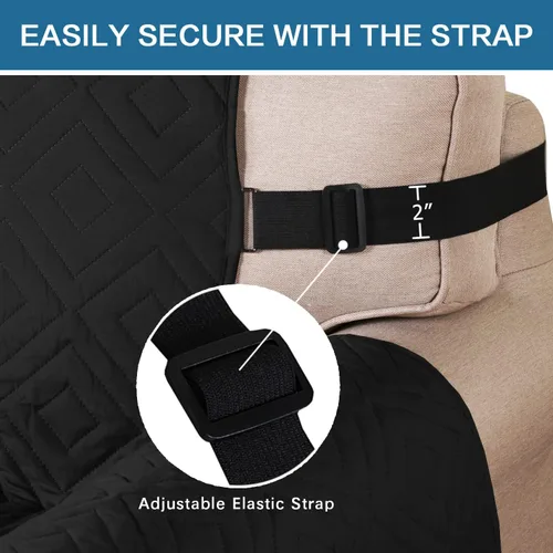 Vista 3 de H.VERSAILTEX Funda reversible para silla, protector de muebles antideslizante, resistente al agua, con correas elásticas de 2 pulgadas