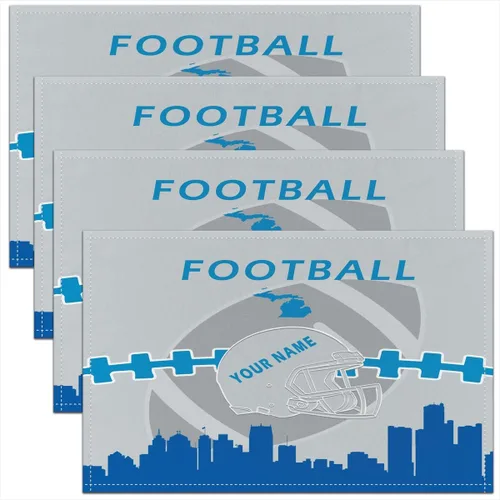 Vista 16 de Erosebridal Juego de 4 manteles individuales personalizados de fútbol de 12 x 18 pulgadas, manteles individuales para adultos, manteles individuales