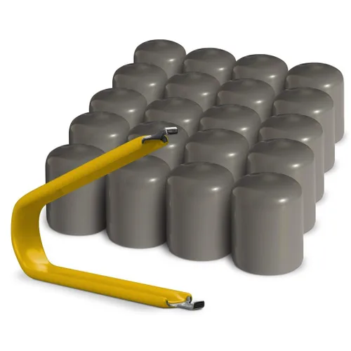 Vista 6 de ColorLugs Tapón de llanta de vinilo Negro Tapa de tuerca de rueda de ajuste flexible Para 17 mm Paquete de 20 Incluye extractor de lujo