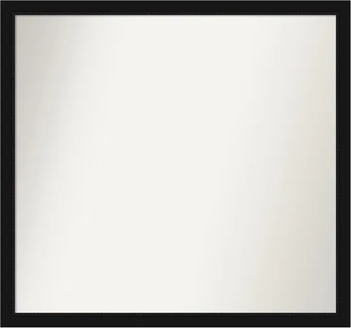 Vista 153 de Amanti Art Espejo de baño negro para sobre fregadero, 22 x 22 pulgadas, espejo de tocador cuadrado estrecho negro Avon, marco de madera casual