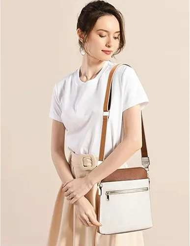 Vista 2 de POIUGOYA Medium Crossbody Bags for Women Trendy, Leather Women's Shoulder Handbag,Multi Pockets Travel Purse with Card Slots