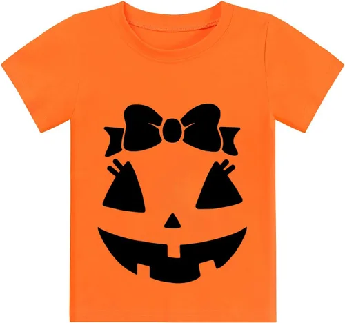 Vista 13 de CM-Kid Camiseta de manga corta de Halloween para niña pequeña Telaraña abucheo