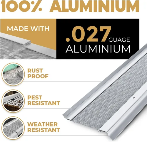 Vista 4 de Micromesh 5 pulgadas Gutter Guards Leaf Protection, 1 Pies Paquete de muestra Bronce oscuro, Malla de acero inoxidable, Cubiertas de canalón