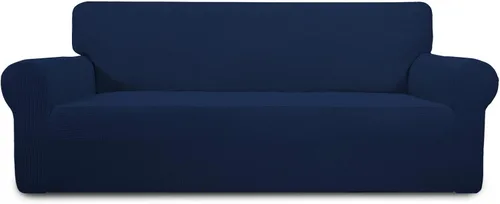 Vista 76 de PureFit Funda elástica para sofá biplaza, funda de sofá suave y antideslizante de jacquard de elastano, protector de muebles lavable con espuma