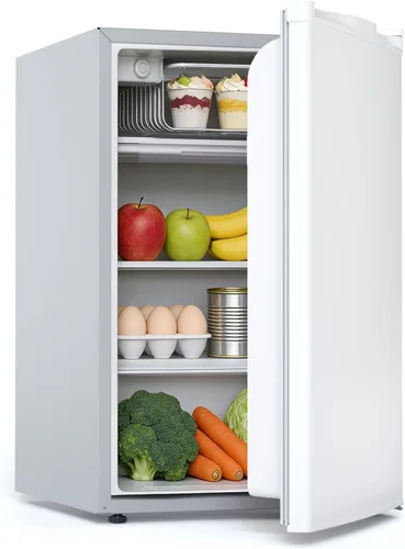 Vista 12 de COWSAR Mini refrigerador de 3.1 pies cúbicos, refrigerador compacto de tamaño dormitorio con puerta individual reversible, termostato ajustable Negro