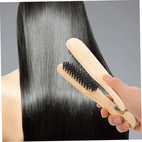 Vista 7 de Healifty Madera de doble cara antiestático enderezar el cabello y peinar cepillo/herramienta de peine (marrón)