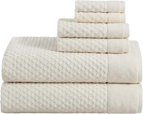 Vista 13 de Great Bay Home - Toallas de mano 100% algodón blanco, 6 toallas de baño suaves para manos, altamente absorbentes y de secado rápido, colección 01
