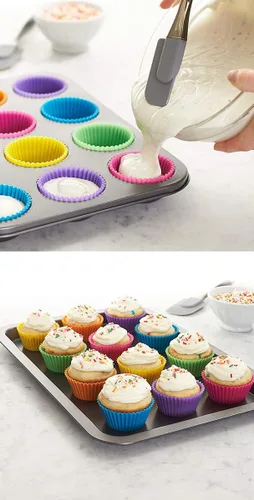 Vista 4 de AKOAK Tazas antiadherentes de silicona reutilizables para hornear, moldes para pasteles, accesorios de cocina para hornear, herramientas para hacer