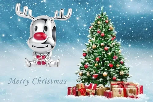 Vista 3 de MZC Jewelry Christmas Snowman Snowflake Reindeer Gingerbread Man Candy Cane Charm Winter Bead for Pandora Bracelets Women Mom Grandma Sister Gift