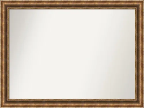 Vista 328 de Amanti Art Espejo de pared personalizado no biselado (25 x 25 pulgadas), marco de bronce acentuado, varios tamaños personalizados, espejo de baño
