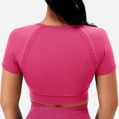 Vista 4 de YEOREO Amplify - Camiseta de manga corta sin costuras para mujer, para entrenamiento, gimnasio, yoga, camisetas atléticas