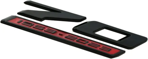 Vista 4 de 2 unidades de emblemas laterales 3D de 70 aniversario, repuesto para C8 Corvette 2020-2024, original GM 70 aniversario (negro, rojo)