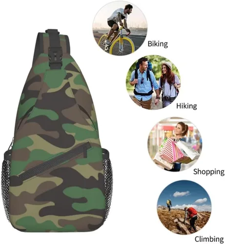 Vista 5 de SURERUIM Mochila ligera para el pecho, mochila cruzada para hombres y mujeres, linda mochila para gimnasio, deportes, viajes, senderismo
