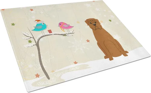 Vista 67 de Caroline's Treasures BB2513LCB - Tabla de cortar de vidrio con texto en inglés "Christmas Presents between Friends" Airedale Terrier - Tabla