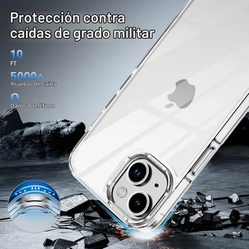 Vista 8 de Funda transparente para iPhone 13 con protector de pantalla