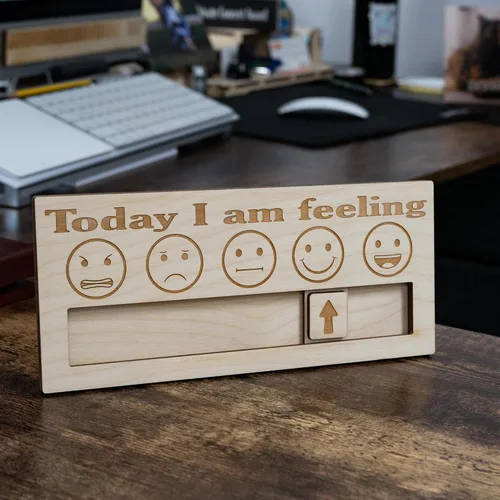 Vista 5 de Cartel de "Today I Am Feeling" - Tabla de estado de ánimo de emoji, rastreador diario de sentimientos para niños y adultos, terapia, autismo