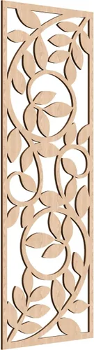 Vista 124 de 9 3/8"W x 24 3/8"H x 1/4"T Utica Decorativo Fretwork Madera Paneles de Pared, Abedul
