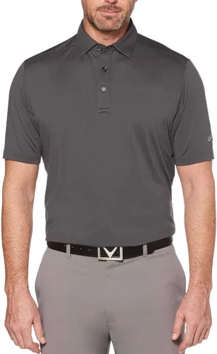 Vista 3 de Callaway Polo de golf micro hexagonal para hombre con protección solar, tejido elástico sólido