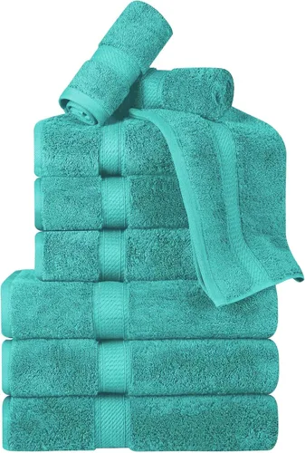 Vista 16 de BNM Toallas de Algodón Egipcio de Peso Pesado, Ideales para Baño, Ducha, Spa, Hotel, 800 GSM, Toallas Faciales/de Aseo, Toallas de Mano, Toallas